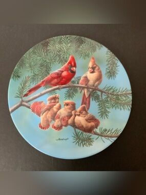 Vintage Knowles “Singing Lesson” (Cardinals) Collectible Plate, 1990s
